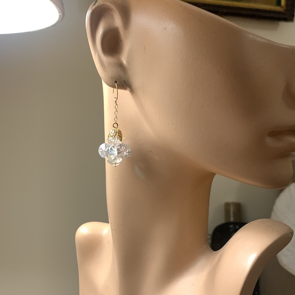 MOD 60’s CRYSTALS CLUSTER EARRINGS PARTY GLAM HOLIDAY CHRISTMAS PARTY NYE - Picture 5 of 10